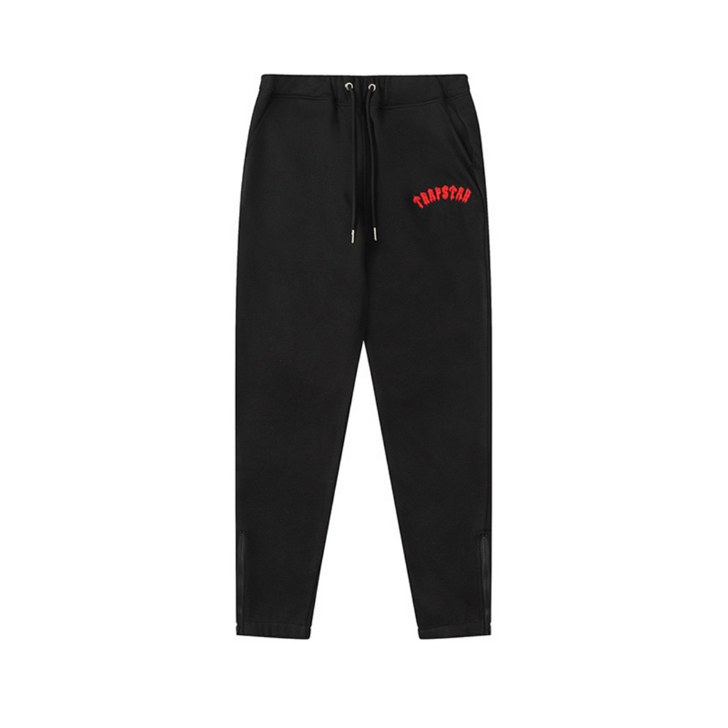 Trapstar Irongate Arch Chenille Trainingsanzug – Stilvoller Rot-Schwarz Streetwear Look