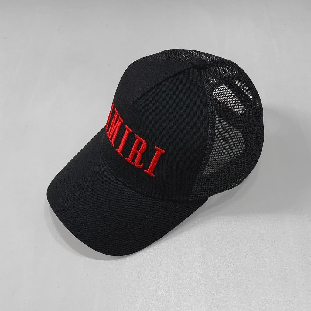 Stylische Amiri Baseballkappe Schwarz Rot Unisex – Premium Urban Headwear