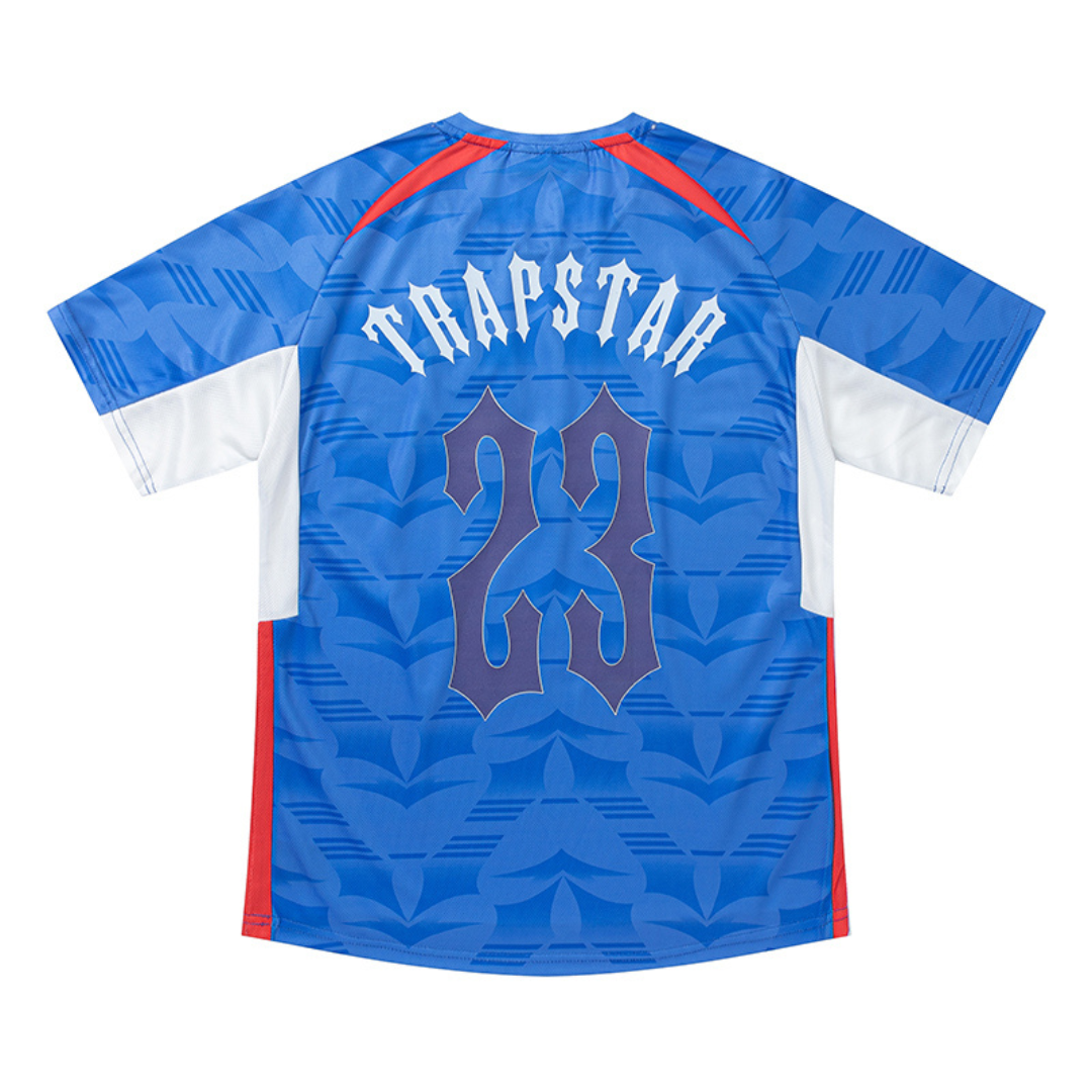 Trapstar Irongate Gradient Blau Rot T-Shirt: Stylisch, Bequem, Urban Streetwear Look
