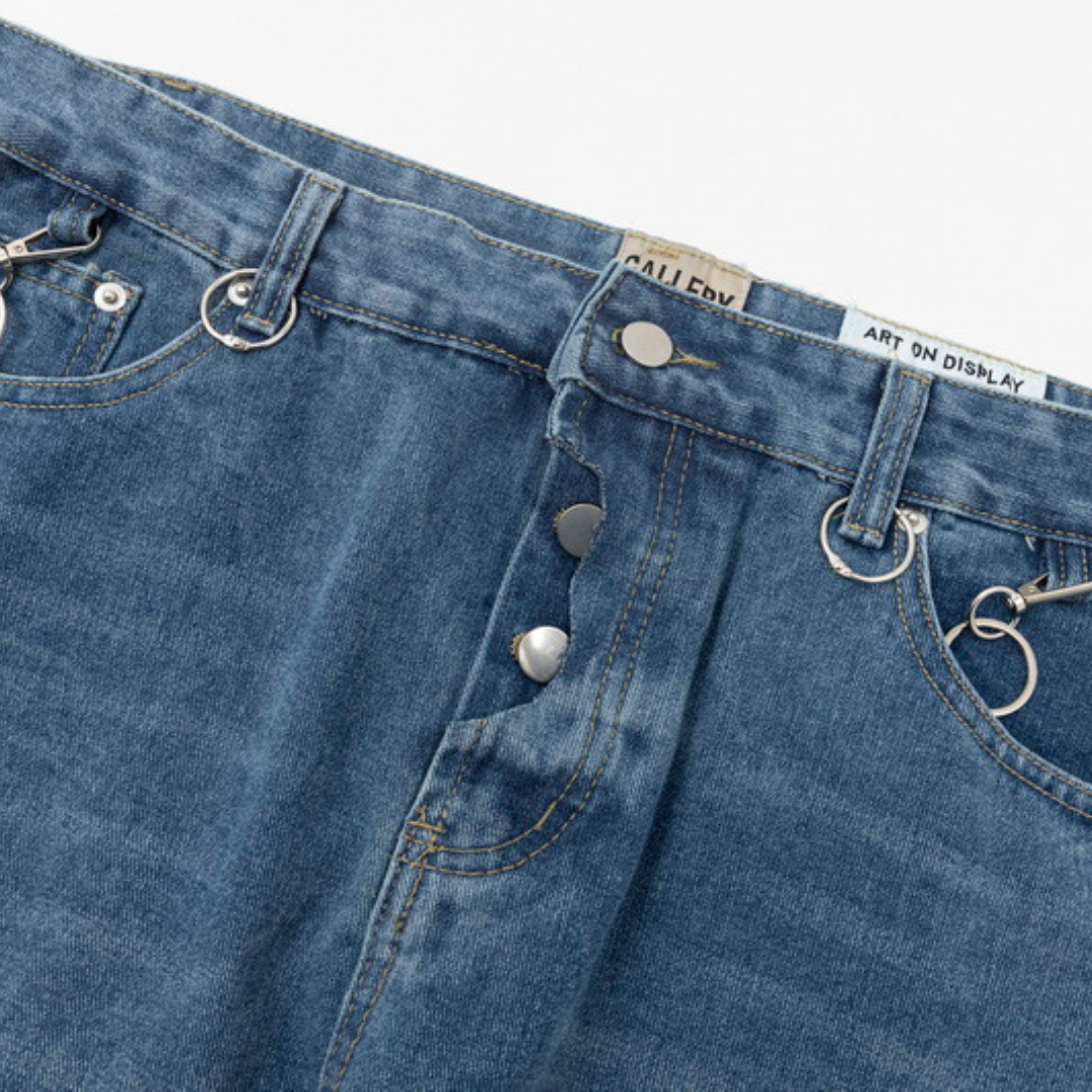 Gallery Dept. Designer Denim Jeans mit Farbspritzern – Einzigartige Streetwear Hose