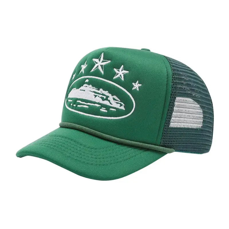 Corteiz Trucker Alcatraz Netz-Cap – Grüne Streetwear Kappe für Urbanen Stil