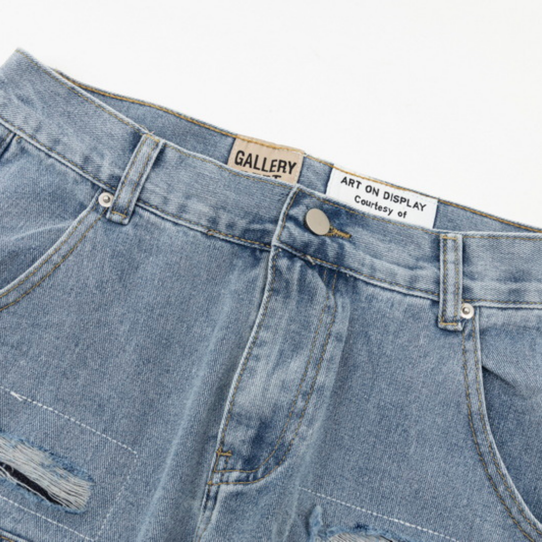 Gallery Dept. Handbemalte Denim Jeans – Einzigartiger Streetwear Künstler-Look Unisex