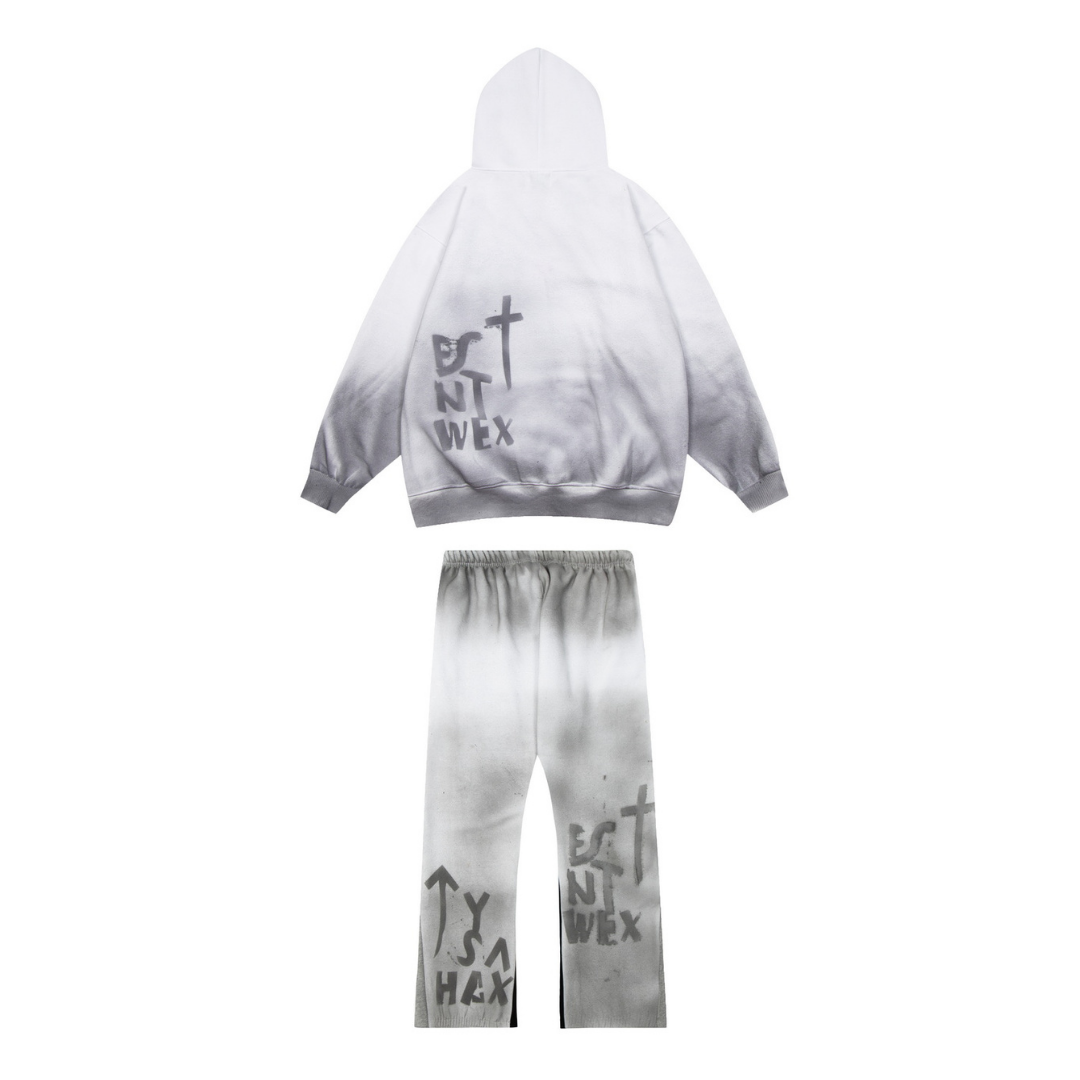 Gallery Dept. Luxus Streetwear Trainingsanzug – Handbemalt, Deconstructed, Oversized Unisex Set