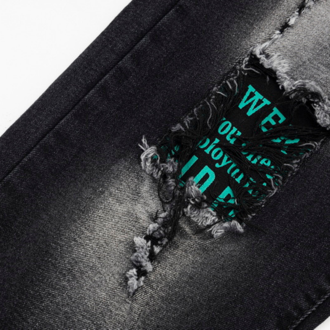 Gallery Dept. Handbemalte Distressed Denim Jeans – Einzigartiger Künstlerischer Streetwear-Look