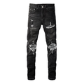 Amiri Schwarze Diamant-Jeans für Herren – Luxuriöse Designer-Denim mit Distressed-Effekt