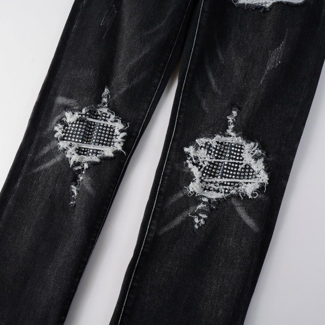 Amiri Schwarze Diamant-Jeans für Herren – Luxuriöse Designer-Denim mit Distressed-Effekt