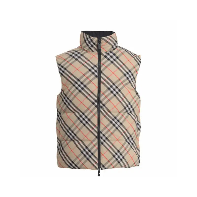 Luxuriöses Burberry Steppgilet Herren - Winddichte Designer Weste mit Karomuster