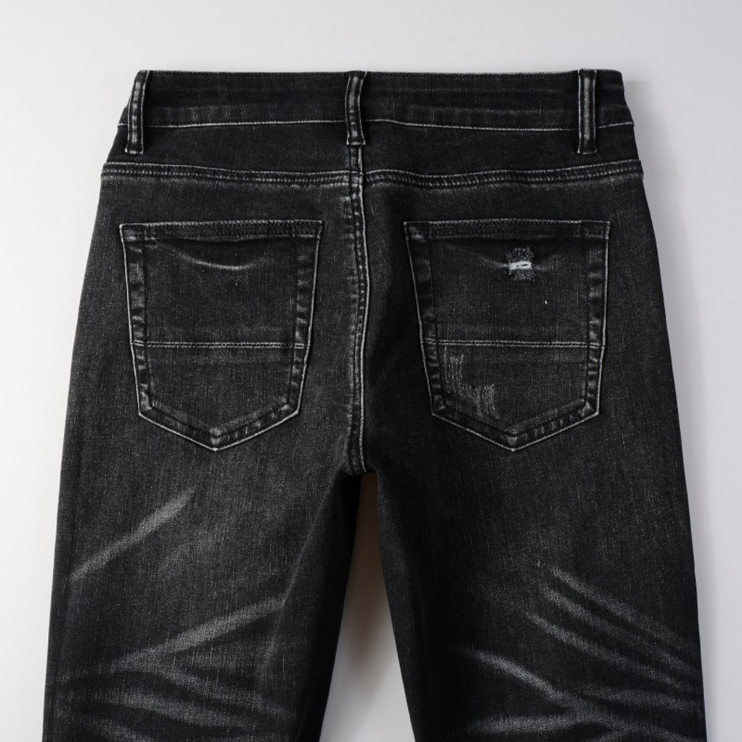Amiri Schwarze Diamant-Jeans für Herren – Luxuriöse Designer-Denim mit Distressed-Effekt