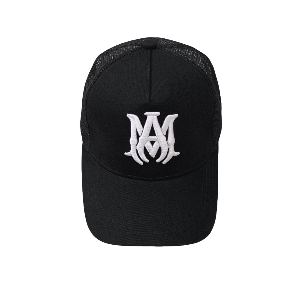 Exklusive Amiri Street Style Kappe Schwarz-Weiß Designer Rock & Roll Mütze