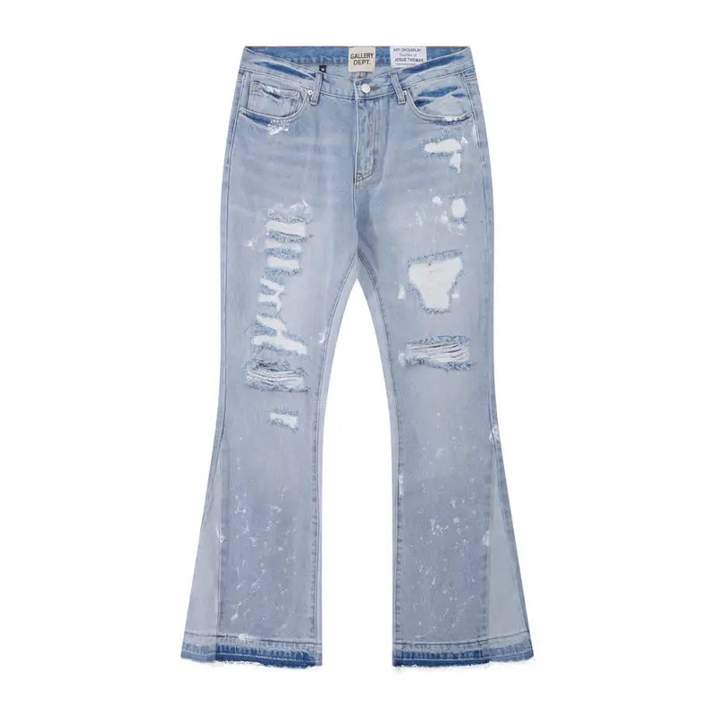 Gallery Dept. Bemalte Jeans: Luxuriöse Streetwear, Distressed Denim, Loose Fit