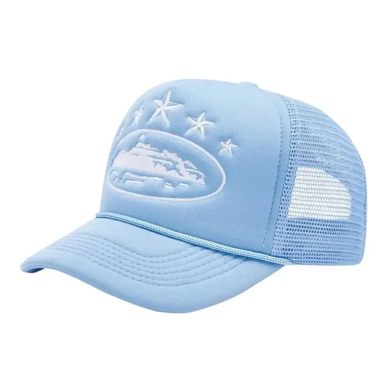 Corteiz Alcatraz Trucker Cap: Stilvolle Blaue Kappe für Streetwear-Fans