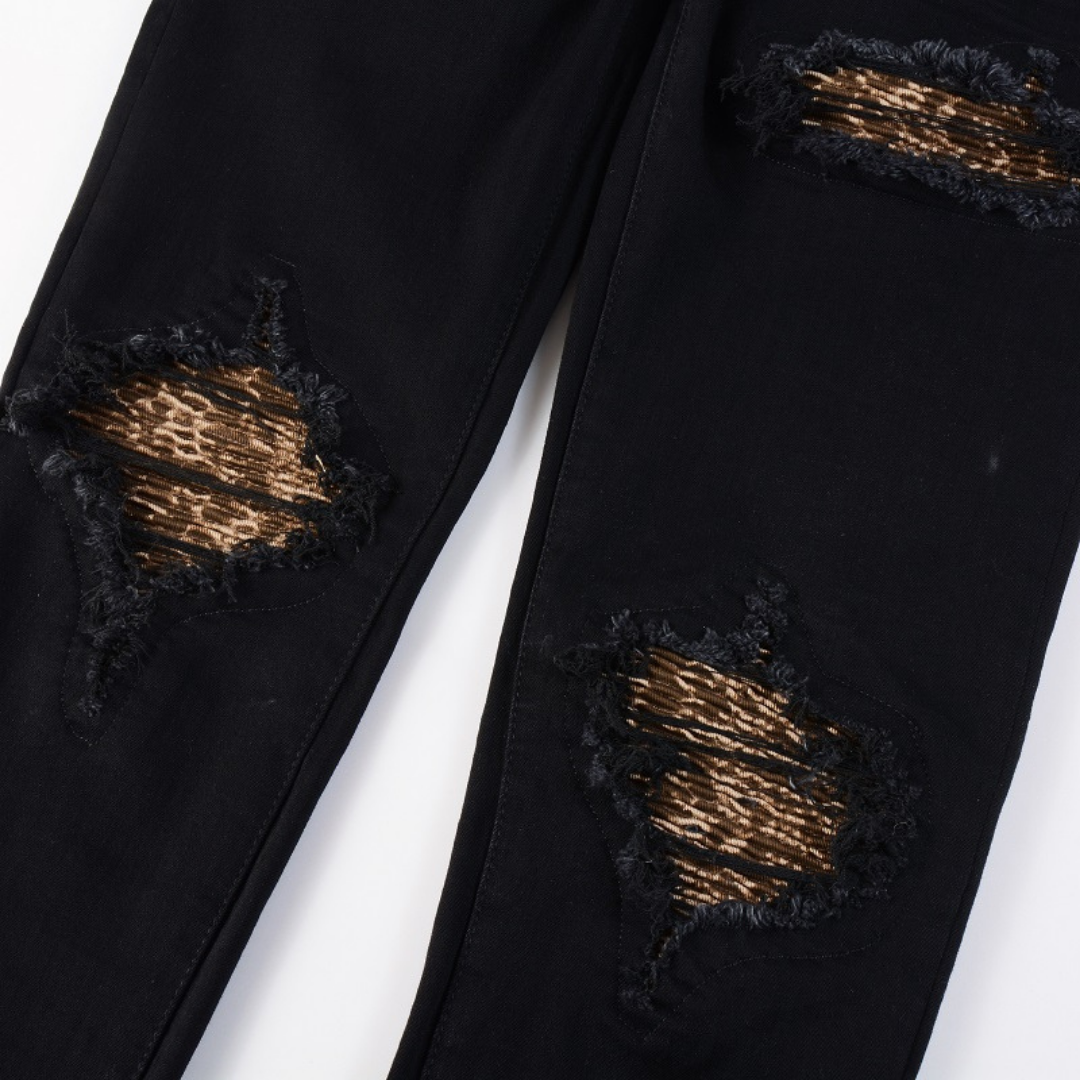 Amiri Luxus Schwarze Camouflage Jeans für Männer – Stylisch, Robust & Exklusiv