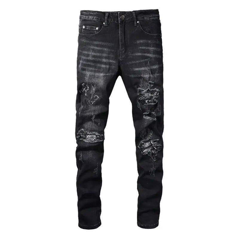 Amiri Black Bandana Camouflage Jeans für Herren – Luxuriöser Streetwear-Stil