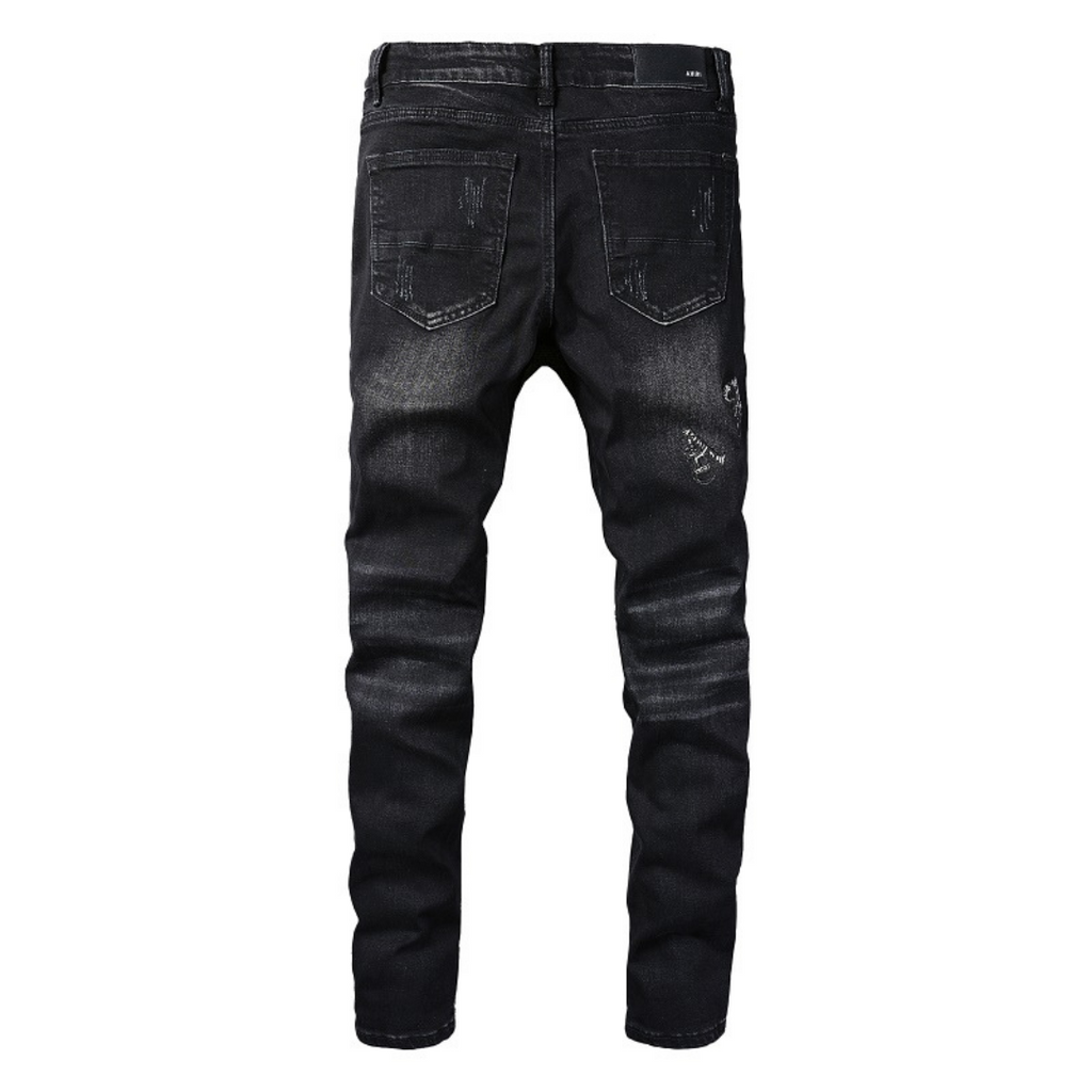 Amiri Black Bandana Camouflage Jeans für Herren – Luxuriöser Streetwear-Stil