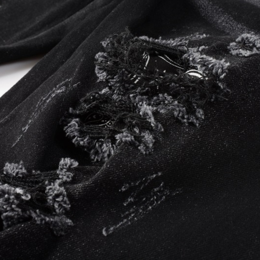 Amiri Black Bandana Camouflage Jeans für Herren – Luxuriöser Streetwear-Stil