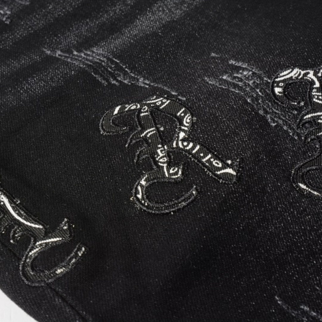 Amiri Black Bandana Camouflage Jeans für Herren – Luxuriöser Streetwear-Stil