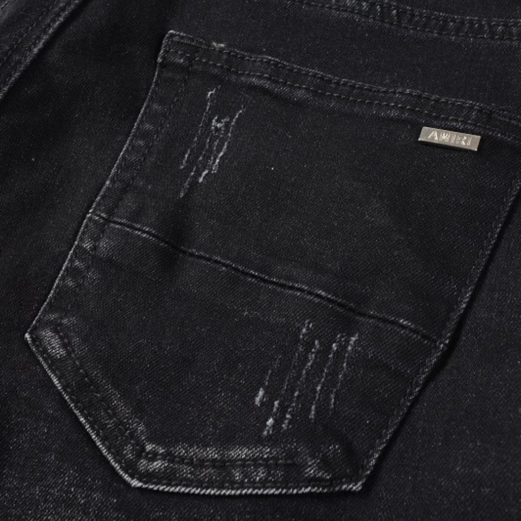 Amiri Black Bandana Camouflage Jeans für Herren – Luxuriöser Streetwear-Stil