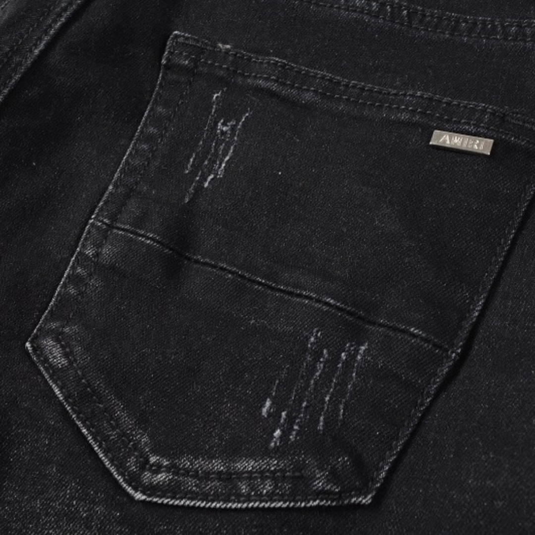 Amiri Black Bandana Camouflage Jeans für Herren – Luxuriöser Streetwear-Stil