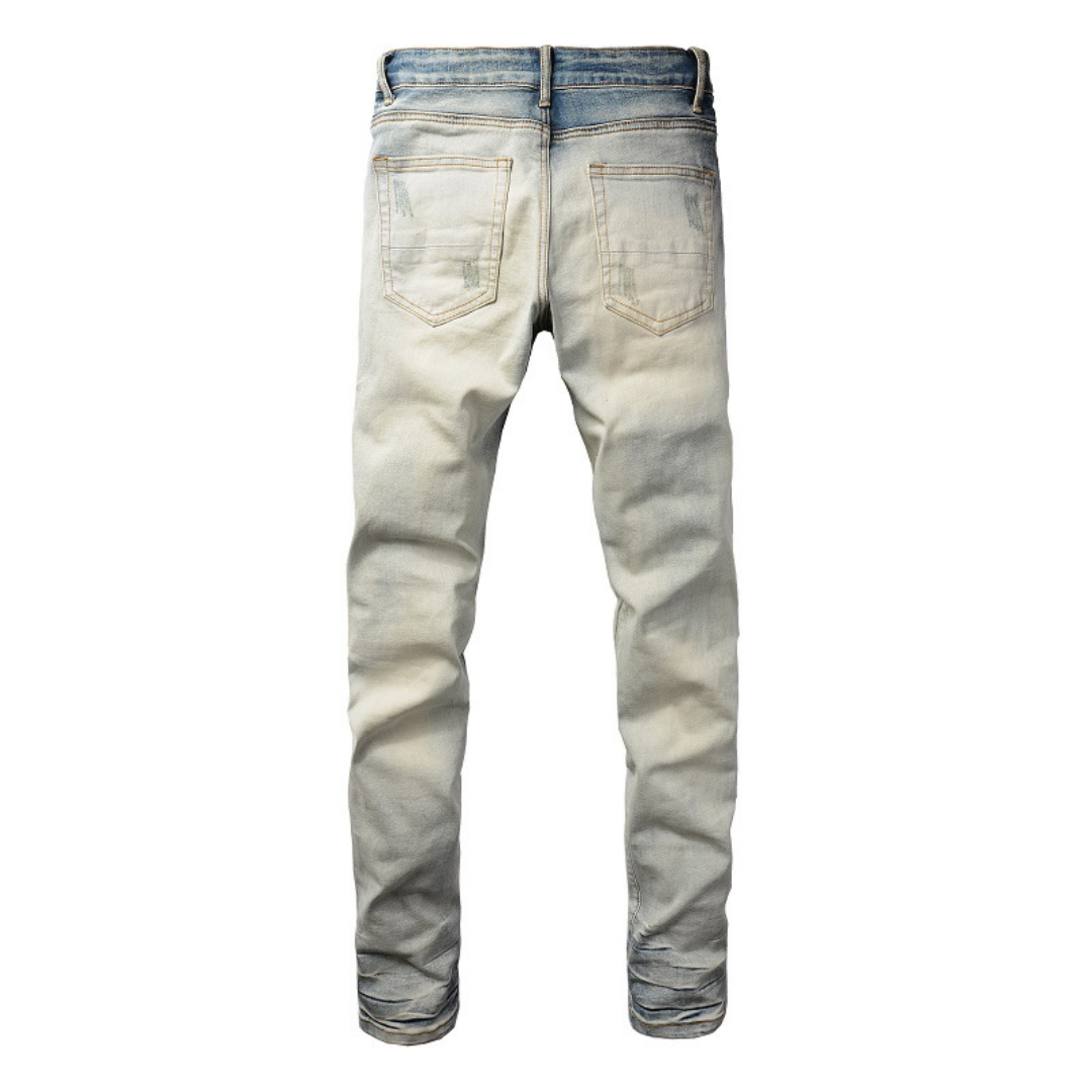 Amiri Gradient Diamond Patch Jeans für Herren - Luxuriöse Designer Denim Hose