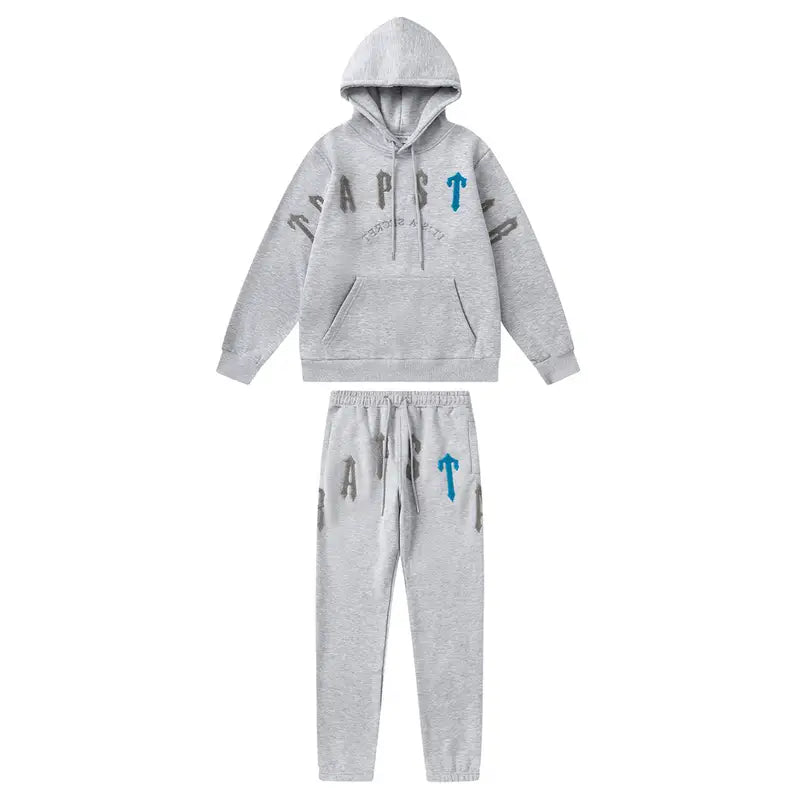 Trapstar Decoded Arch 2.0 Eisgrauer Designer Jogginganzug – Stylischer Freizeitanzug für Herren