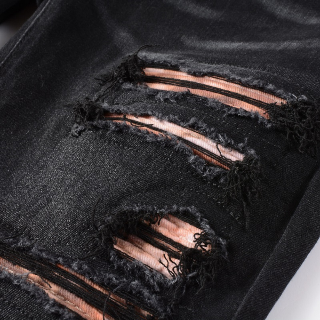 Amiri Schwarze Camo Jeans Herren Slim Fit Luxus Designer Streetwear Hose