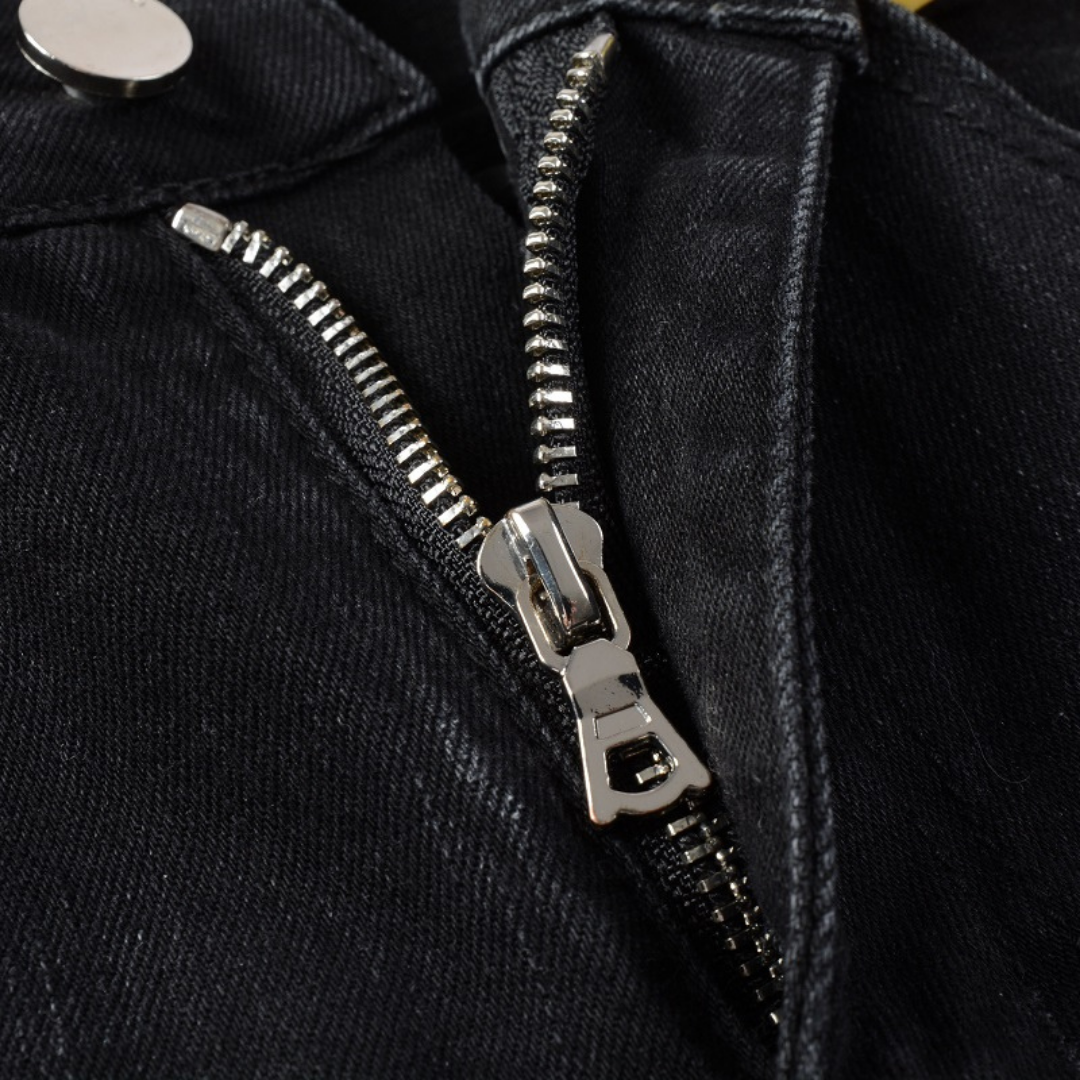 Amiri Schwarze Camo Jeans Herren Slim Fit Luxus Designer Streetwear Hose