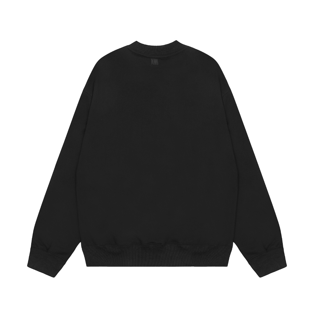 Eleganter AMI Paris Unisex Hoodie mit Herz-Logo-Stickerei – Luxuriöser Baumwoll Kapuzenpullover