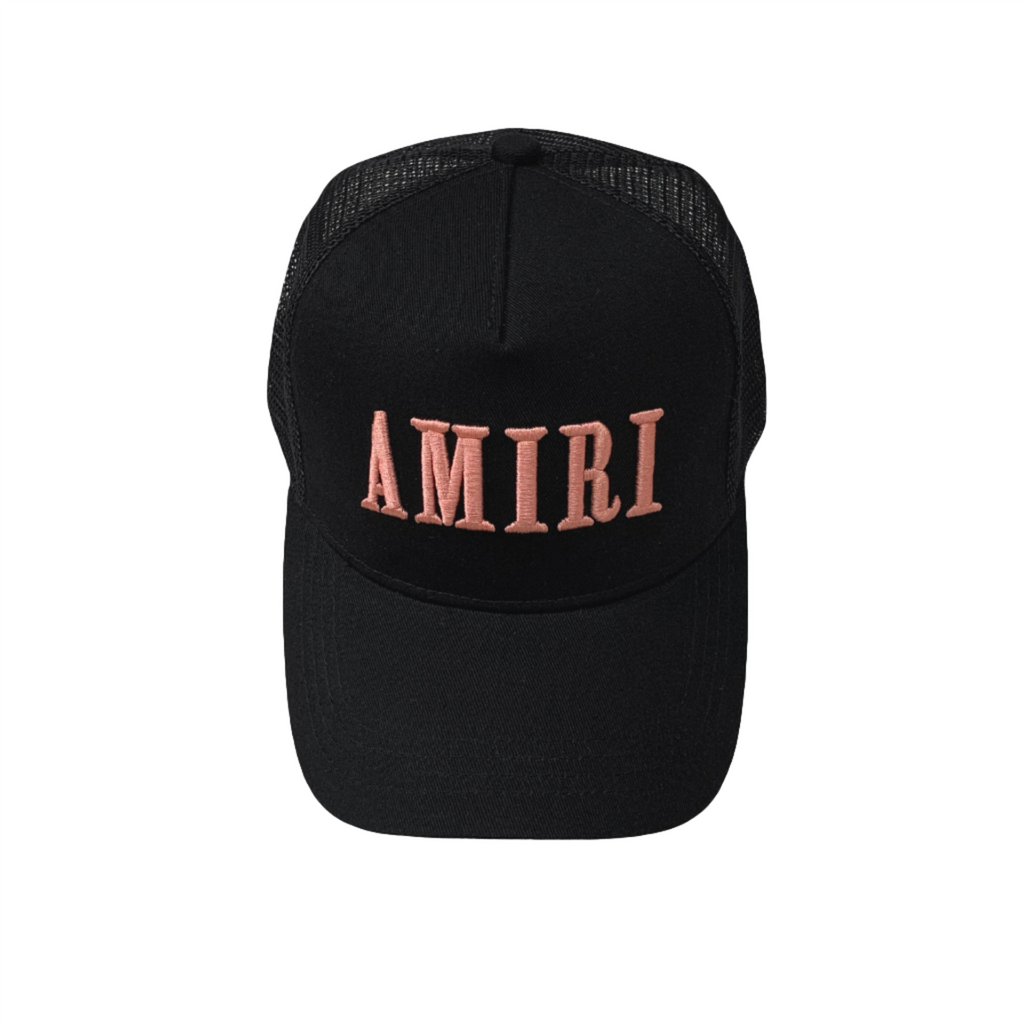 Amiri Luxus Baseballkappe Schwarz Pink Logo Unisex Verstellbar Streetwear Designer Kopfbedeckung
