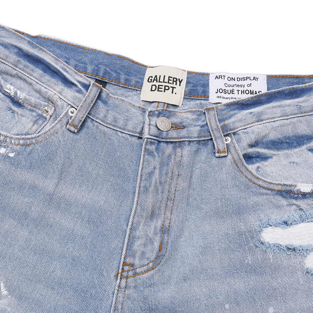 Gallery Dept. Bemalte Jeans: Luxuriöse Streetwear, Distressed Denim, Loose Fit