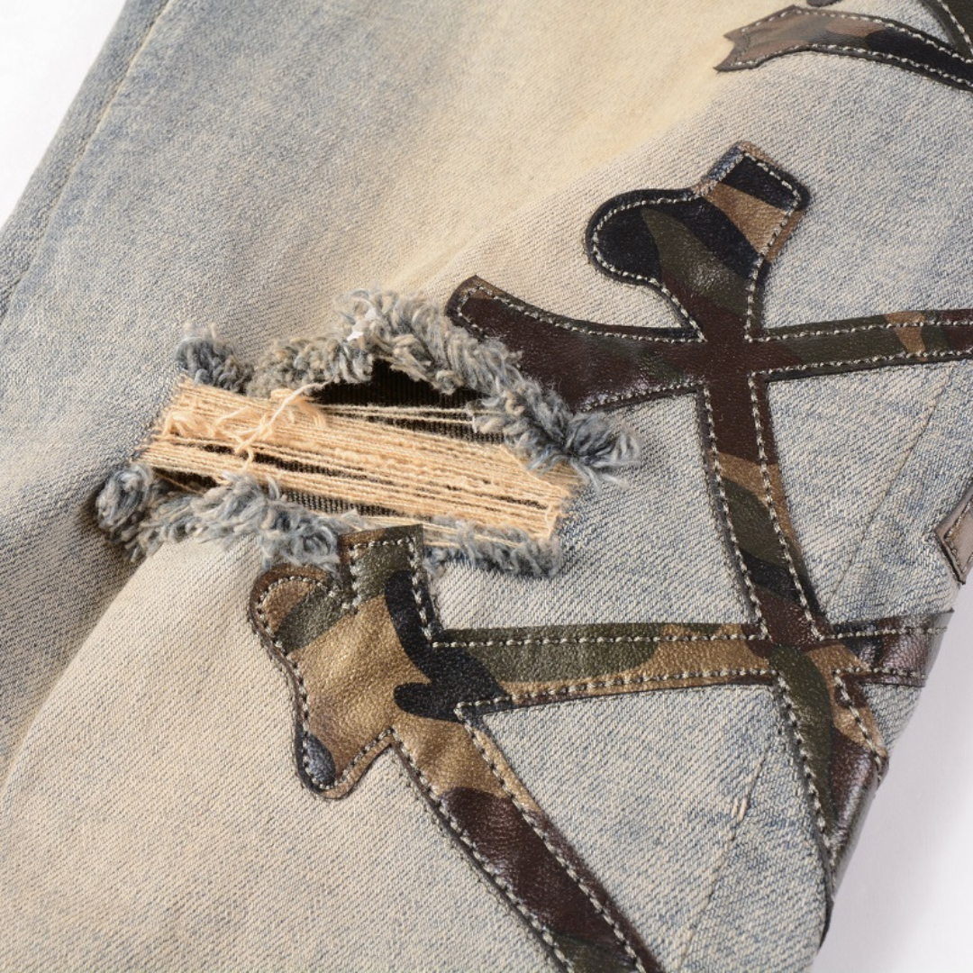 Amiri Schwarze Bones Blaue Jeans – Stylische Denim mit Knochen-Design