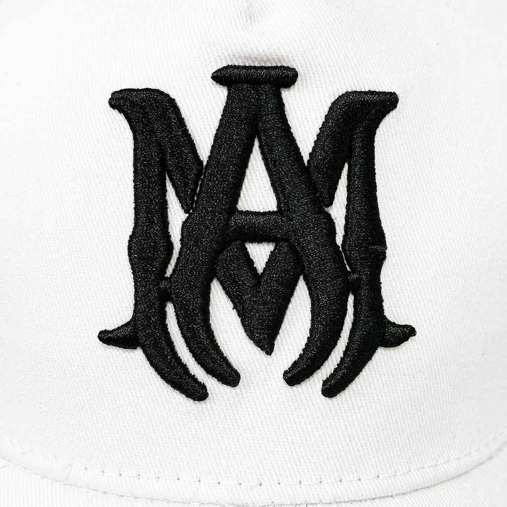 Exklusive Amiri Logo Kappe Weiß/Schwarz – Premium Designer Basecap für Streetwear-Fans
