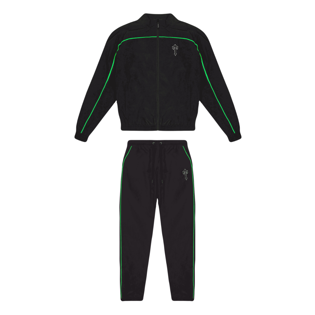 Trapstar Irongate T Shellsuit Schwarz Grün Trainingsanzug – Urbaner Style für Herren