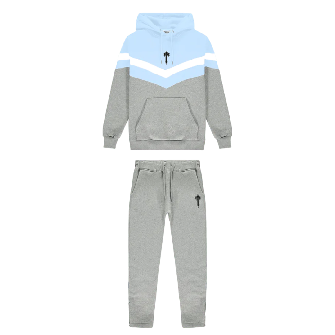 Trapstar V-Stripe Kapuzen-Trainingsanzug Himmelblau – Bequem, Stylisch, Urban