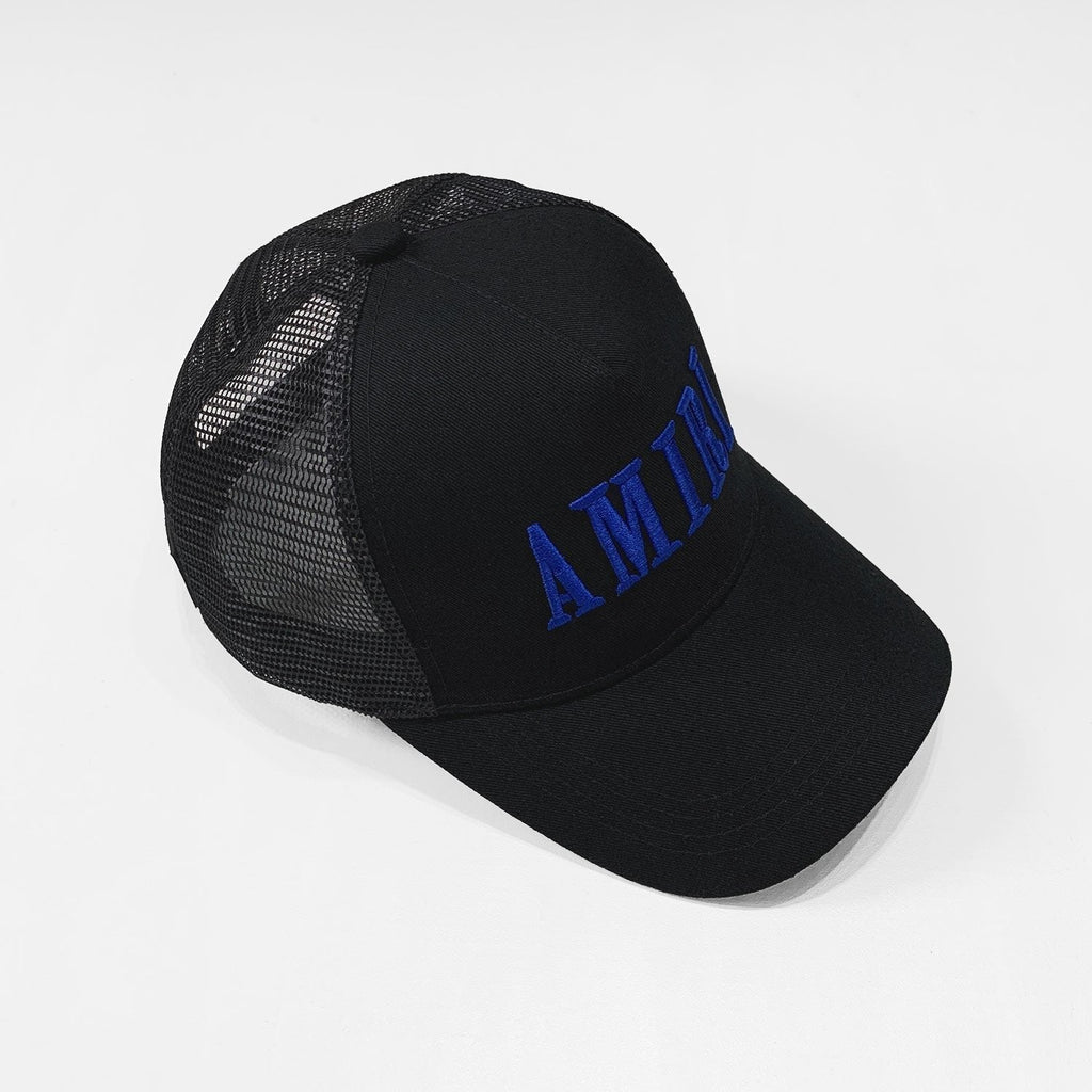 Luxuriöse Amiri Kappe Schwarz Blau Stylische Streetwear Designer Baseball Cap