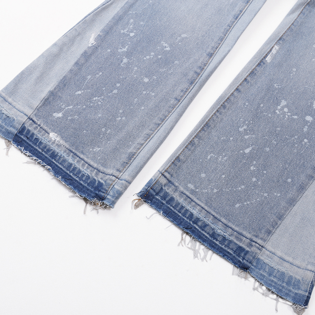 Gallery Dept. Bemalte Jeans: Luxuriöse Streetwear, Distressed Denim, Loose Fit