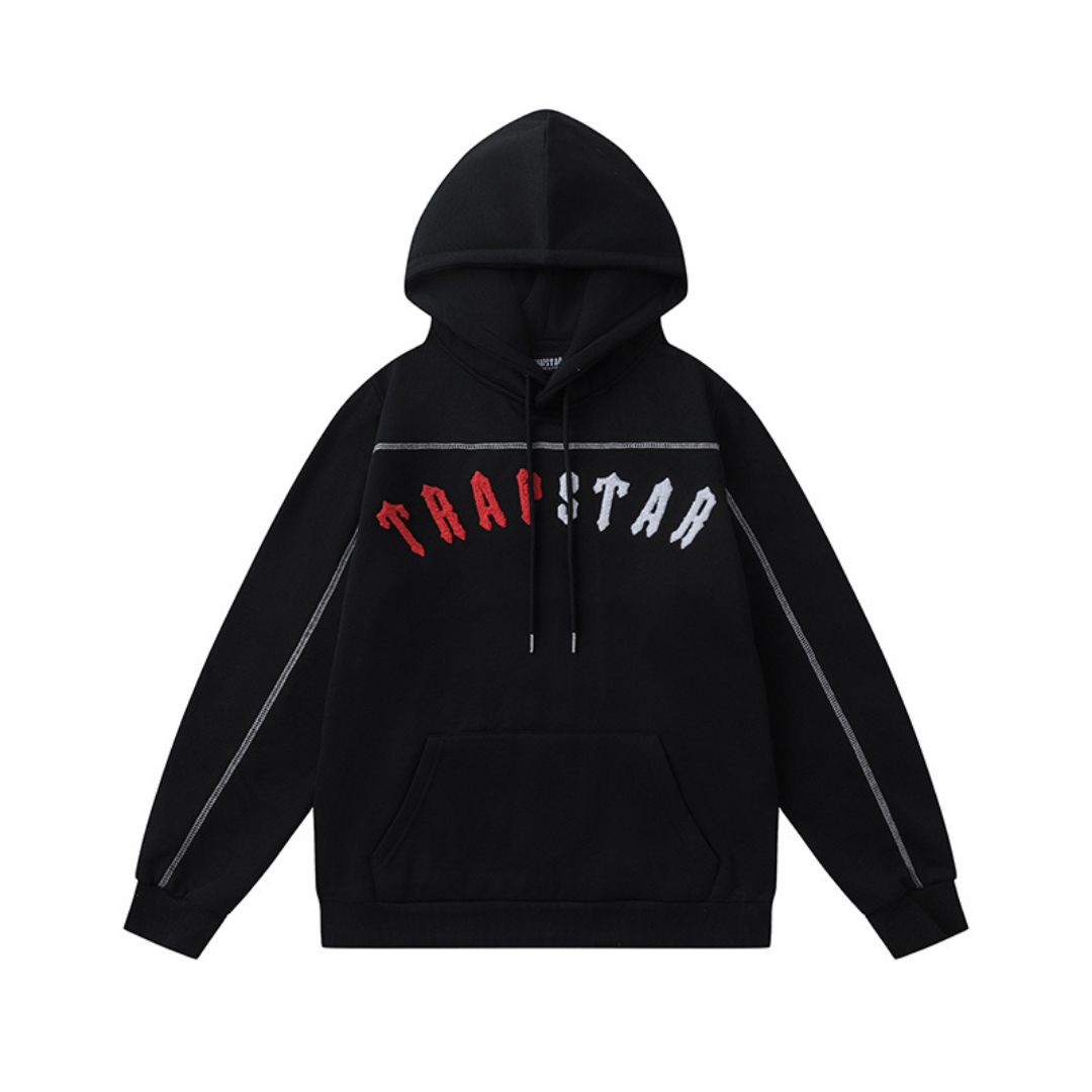 Trapstar Irongate Arch Chenille Trainingsanzug Schwarz Rot Luxuriöser Streetwear