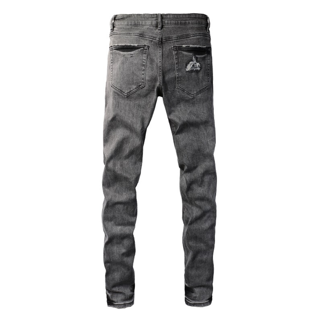 Amiri Schwarze Bandana Designer Jeans – Luxuriöser Slim Fit Stretch Denim Herren