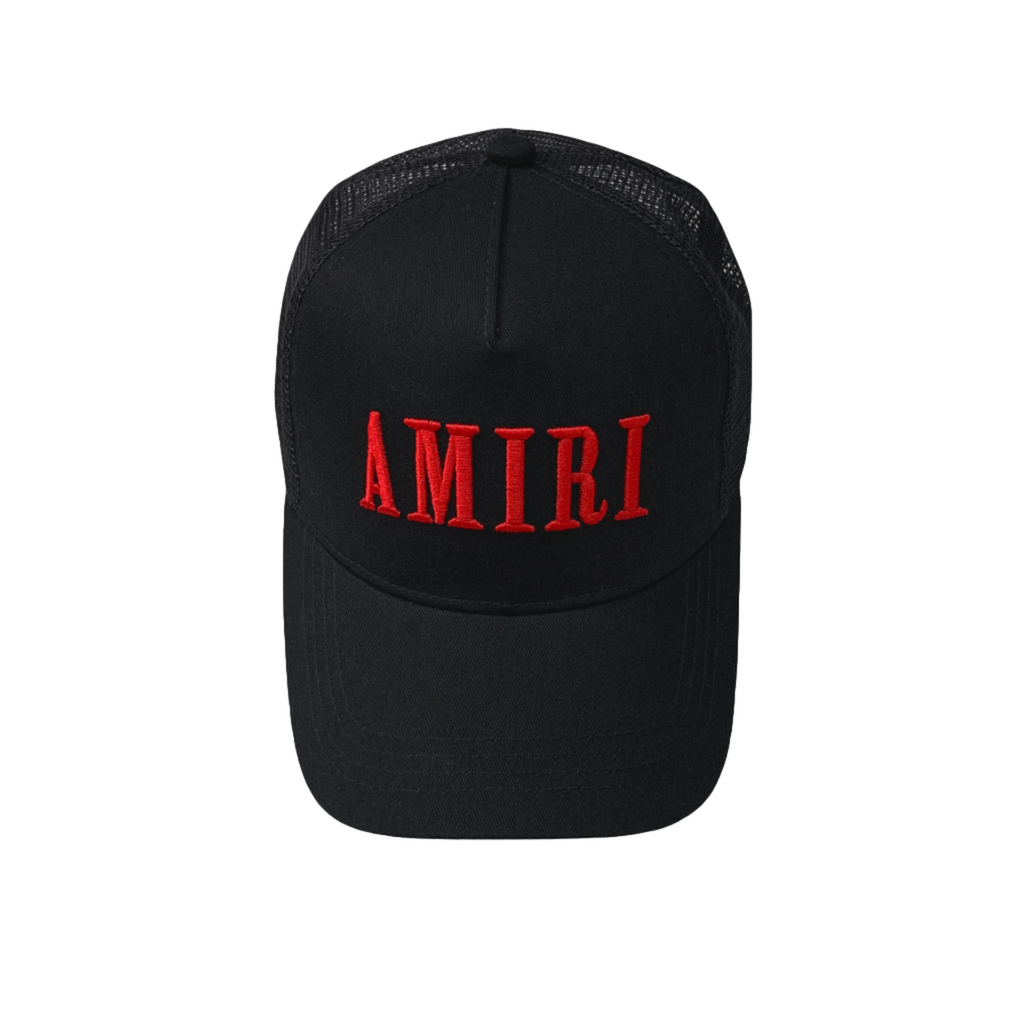 Stylische Amiri Baseballkappe Schwarz Rot Unisex – Premium Urban Headwear