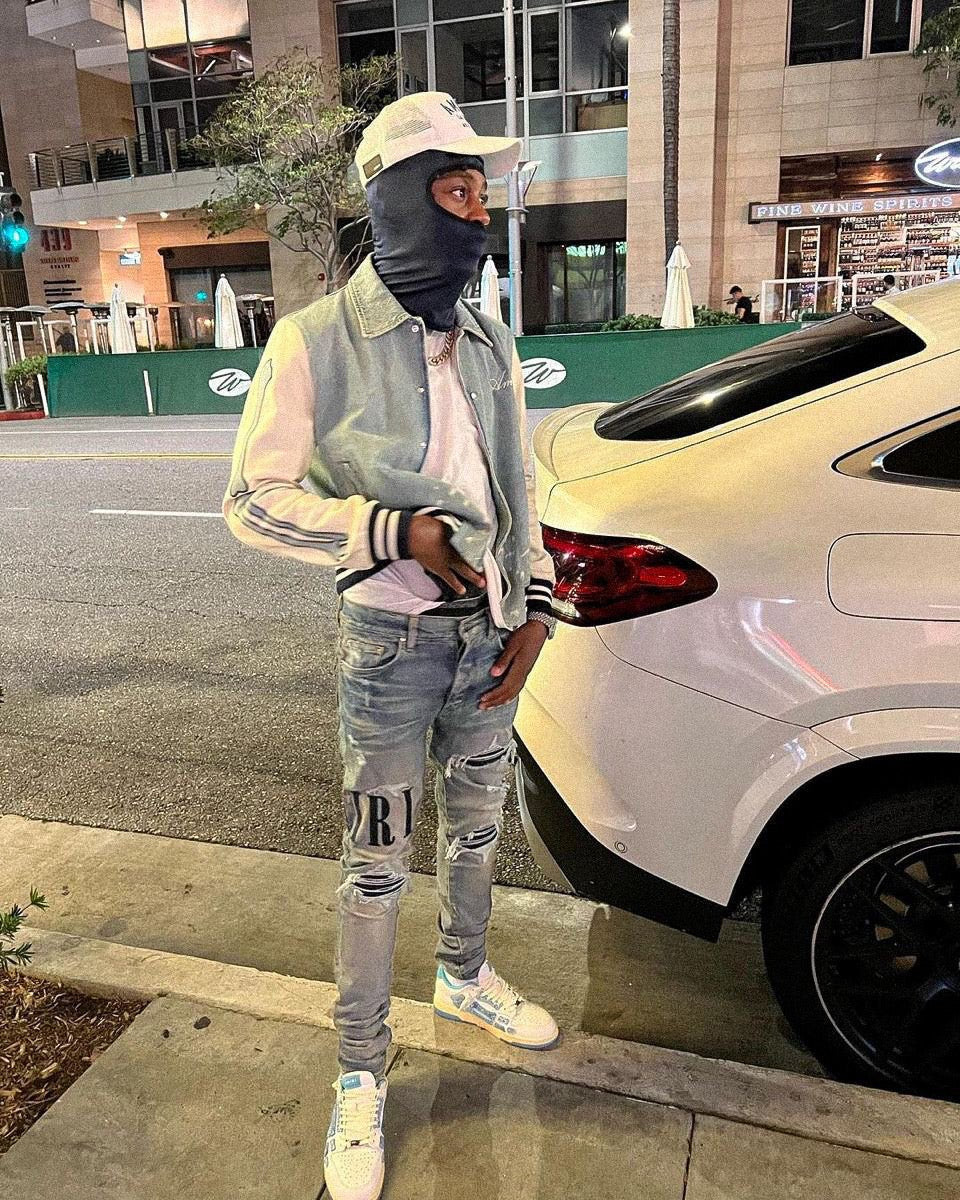 Amiri Schwarze Logo Jeans Herren – Luxuriöser Slim Fit Designer Stretch Denim