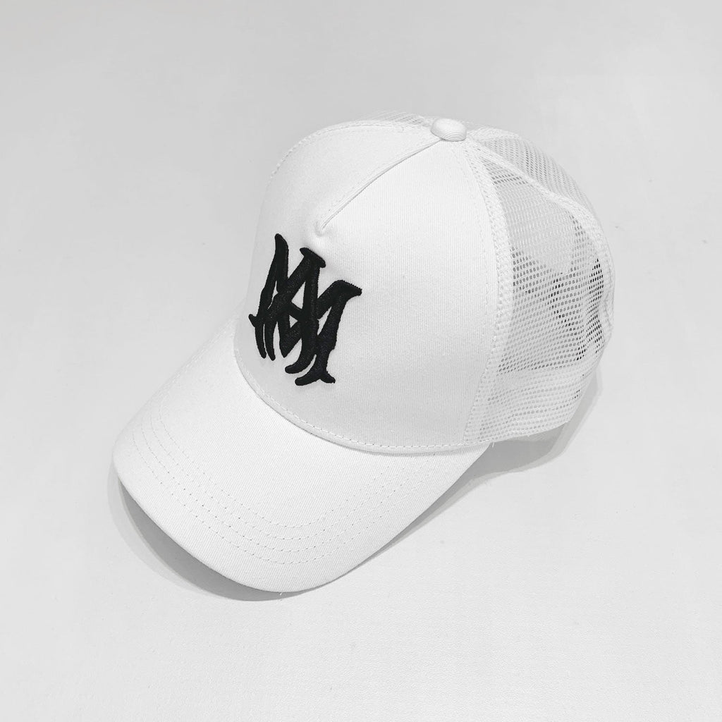 Exklusive Amiri Logo Kappe Weiß/Schwarz – Premium Designer Basecap für Streetwear-Fans
