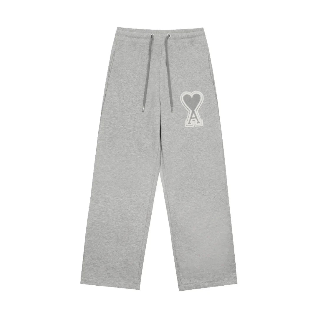 AMI Paris Bequeme Sportliche Trackpants Jogginghose für Herren – Grau Schwarz Unisex Style