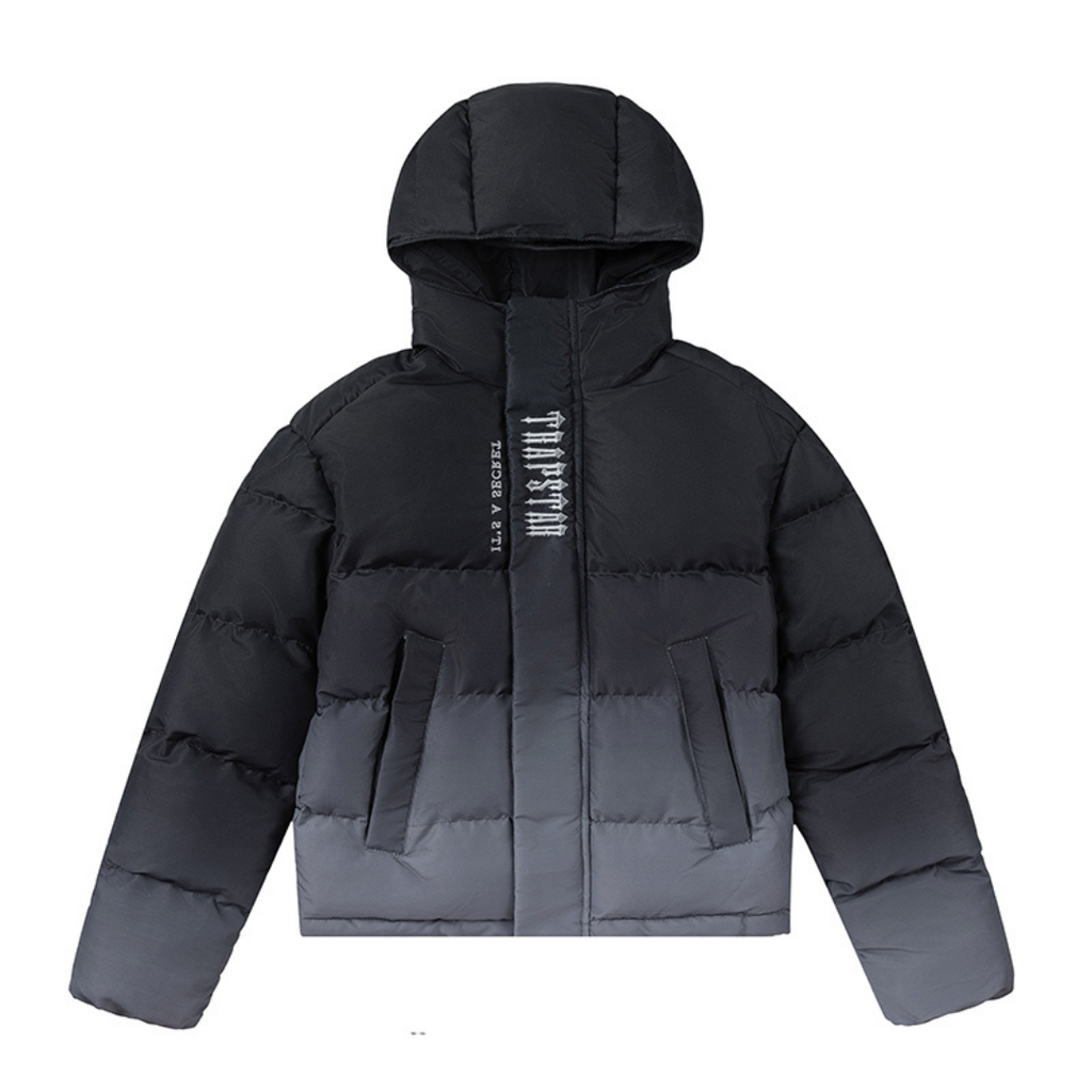 Trapstar Irongate Gradient Black Jacke – Stylische Herren Steppjacke mit Farbverlauf
