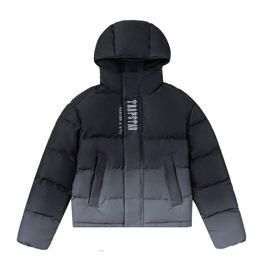 Trapstar Irongate Gradient Black Jacke – Stylische Herren Steppjacke mit Farbverlauf