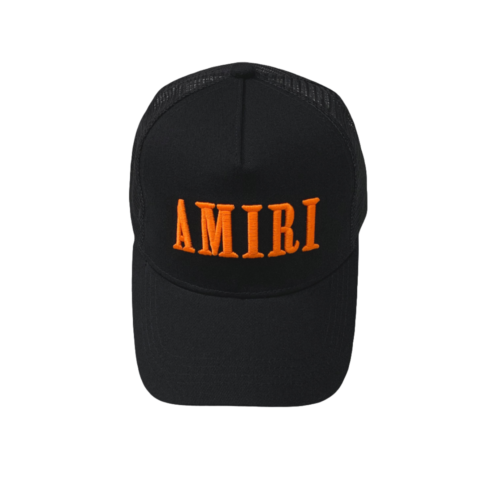 Exklusive Amiri Kappe Schwarz Orange Design Hochwertige Streetwear Kopfbedeckung