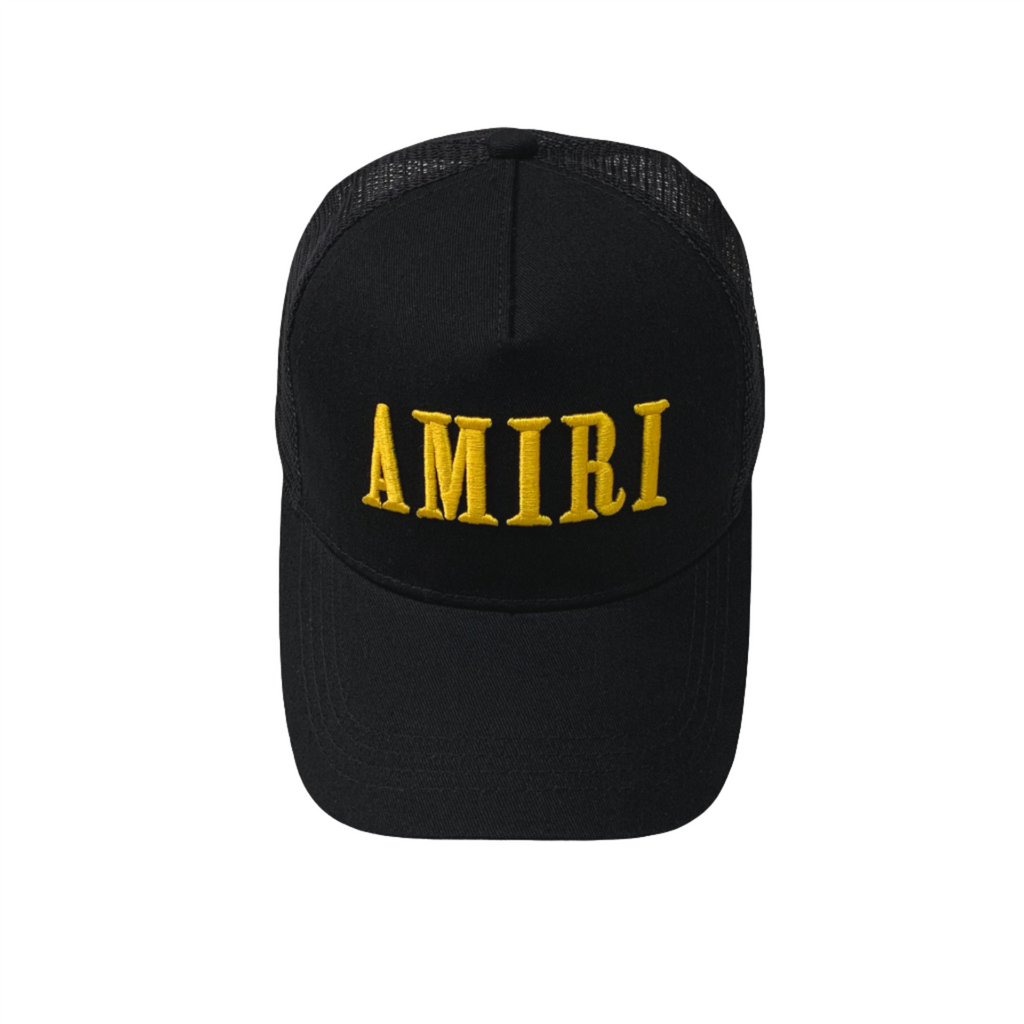 Amiri Luxus Baseball Kappe Schwarz-Gelb – Stylisches Streetwear Designer Accessoire