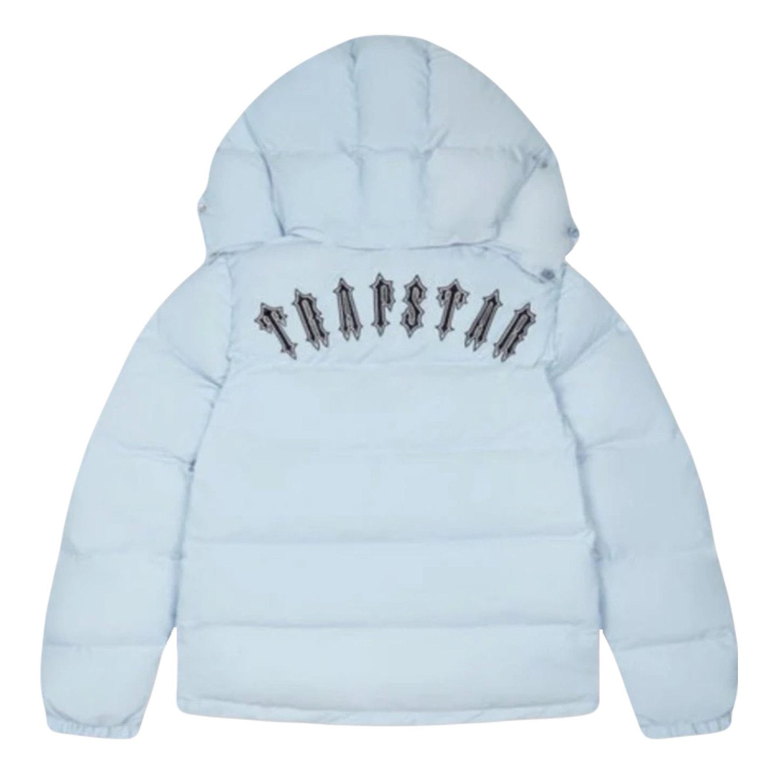 Trapstar Irongate Abnehmbare Kapuzen-Pufferjacke Babyblau: Ultimativer Streetwear-Style