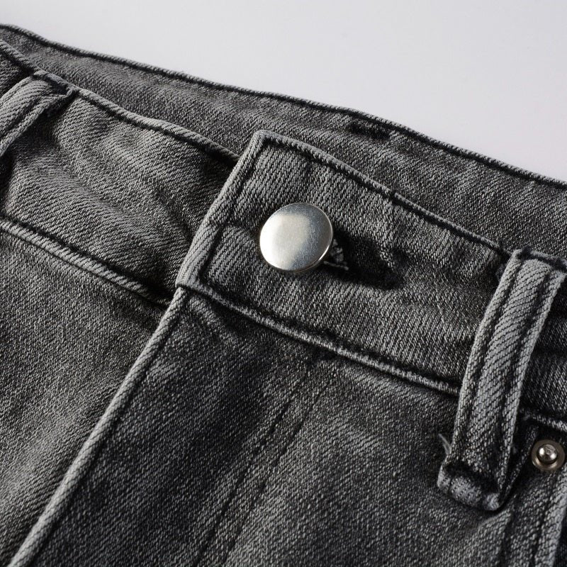 Amiri Schwarze Bandana Designer Jeans – Luxuriöser Slim Fit Stretch Denim Herren