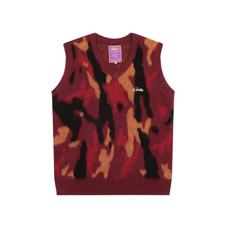 Corteiz Rote Camo Sweater Weste: Stylisch, Bequem, Exklusiv für Streetwear Liebhaber