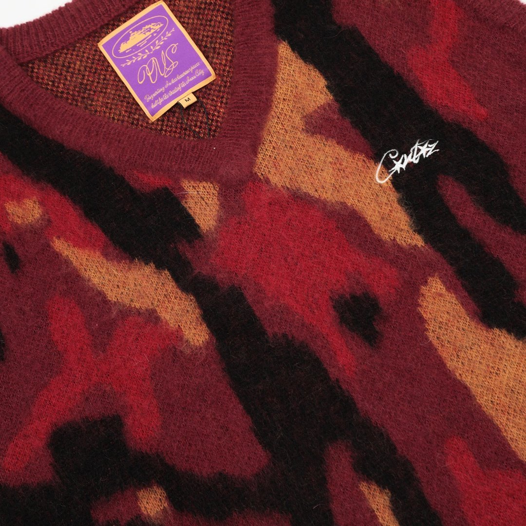 Corteiz Rote Camo Sweater Weste: Stylisch, Bequem, Exklusiv für Streetwear Liebhaber