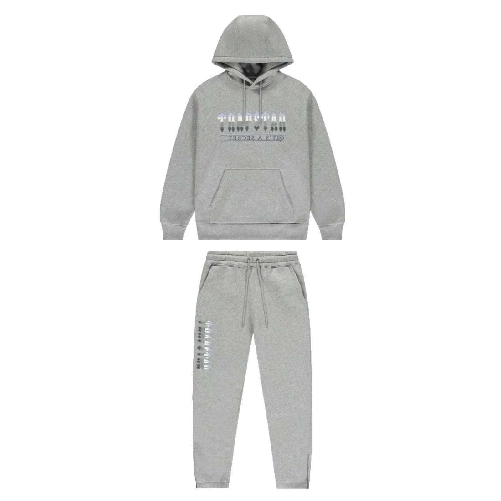Trapstar Secret Decoded 2.0 Grauer Kapuzen-Jogginganzug – Stylischer Streetwear Set